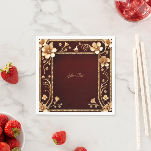 Bourgondische gouden bloemen servetten (Insitu)