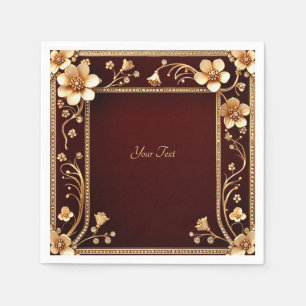 Bourgondische gouden bloemen servetten