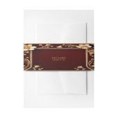 Bourgondische Gouden Bloemen Uitnodigingen Wikkel (Voorkant Voorbeeld)