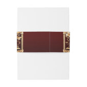 Bourgondische Gouden Bloemen Uitnodigingen Wikkel (Achterkant Voorbeeld)