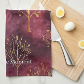 Bourgondische Gouden Bomen Theedoek (Quarter Fold)