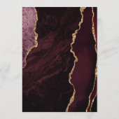 Bourgondische gouden donkere bruiloft menu (Achterkant)