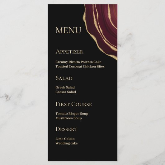 Bourgondische gouden edelsteen menu (Voorkant)