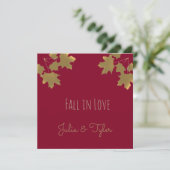 Bourgondische gouden esdoornbladeren - verliefde H Kaart (Staand voorkant)