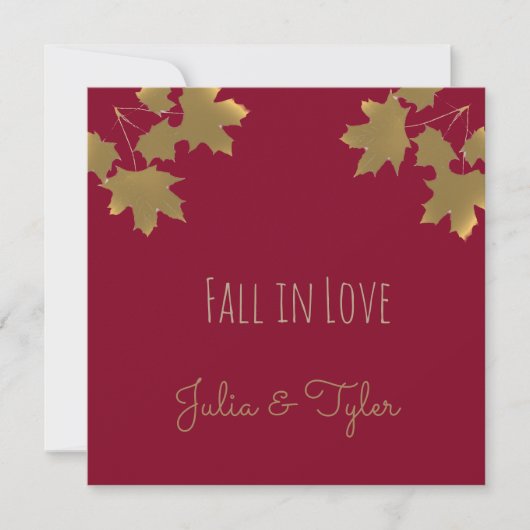 Bourgondische gouden esdoornbladeren - verliefde H Kaart (Voorkant)