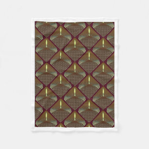 Bourgondische gouden geometrische Art Deco fleece Deken