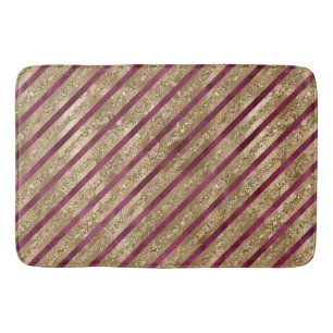 Bourgondische gouden glitter strepen badmat