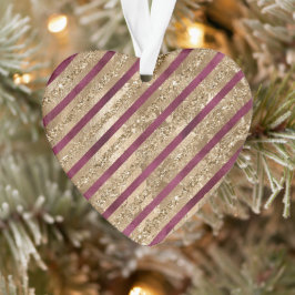 Bourgondische gouden glitter strepen ornament