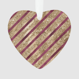 Bourgondische gouden glitter strepen ornament