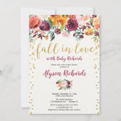 Bourgondische gouden herfst in liefde bloemenbaby kaart (Voorkant)