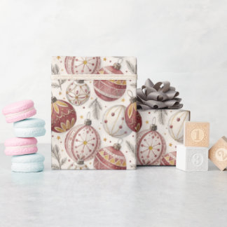 Bourgondische gouden kerstornamenten verpakking cadeaupapier