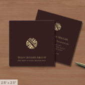 Bourgondische gouden Logo Vierkante Visitekaartje