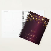 Bourgondische gouden sterren noemen script glamour planner (Display)