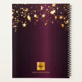 Bourgondische gouden sterren noemen script glamour planner (Achterkant)