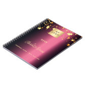 Bourgondische gouden sterren stijlvol bedrijfslogo notitieboek (Linkerzijde)