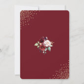 Bourgondische goudfolie zei ze ja verlovingsfeest kaart (Achterkant)