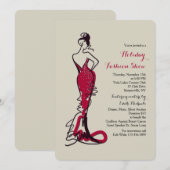 Bourgondische Gown Mode Show Uitnodiging (Voorkant / Achterkant)