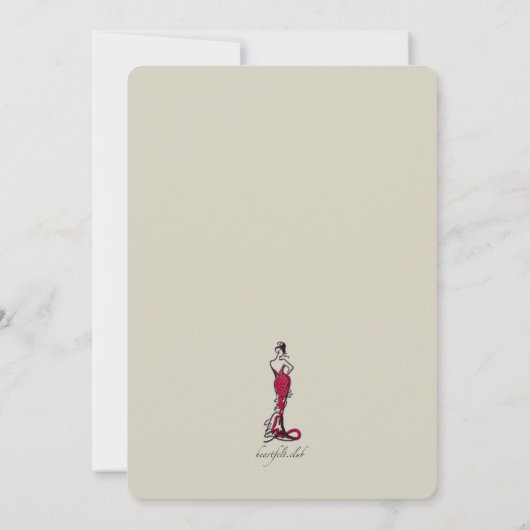 Bourgondische Gown Mode Show Uitnodiging (Achterkant)