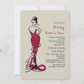 Bourgondische Gown Mode Show Uitnodiging (Voorkant)