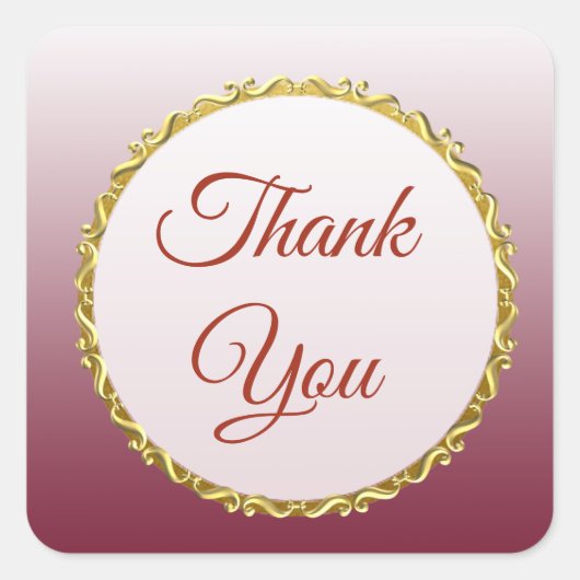 Bourgondische gradiënt en goud dank u Stickers (Voorkant)