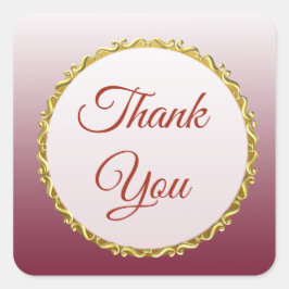 Bourgondische gradiënt en goud dank u Stickers