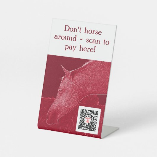 Bourgondische Grappige Elektronische Scan om QR-Co Reclamebord Met Voetstuk (Voorkant)