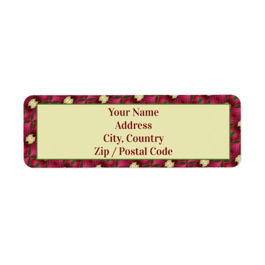 Bourgondische groene crème en roze etiket (Voorkant)