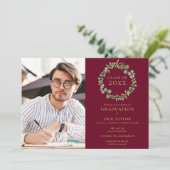 Bourgondische groene slinger afstudeerfeest I Kaart (Staand voorkant)