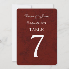 Bourgondische Grunge Damast Huwelijk Tafel Nummer  Kaart