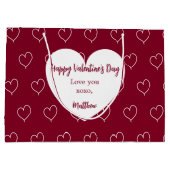 Bourgondische harten foto Valentijnsdag Groot Cadeauzakje (Achterkant)