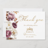 Bourgondische Herfst Autumn Quinceanera Dank u kaa Kaart (Voorkant)