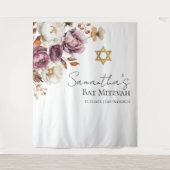 Bourgondische Herfst Bat Mitzvah Achtergrond Wandkleed (Voorkant)