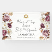 Bourgondische Herfst Bat Mitzvah Spandoek (Horizontaal)