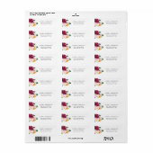 Bourgondische herfst bloem adres etiket (Full Sheet)