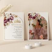 Bourgondische Herfst Bloemen Herfst Quinceanera Fo Kaart