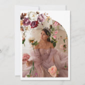 Bourgondische Herfst Bloemen Herfst Quinceanera Fo Kaart (Achterkant)