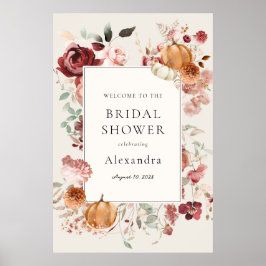 Bourgondische herfst bloemen Vrijgezellenfeest wel Poster