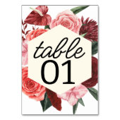 Bourgondische Herfst Bloemenbruiloft Kaart (Voorkant)