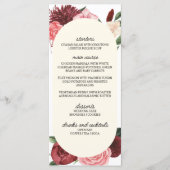 Bourgondische Herfst Bloemenbruiloft Menu (Voorkant)