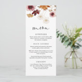 Bourgondische herfst boho bloemkaart voor het huwe kaart (Staand voorkant)