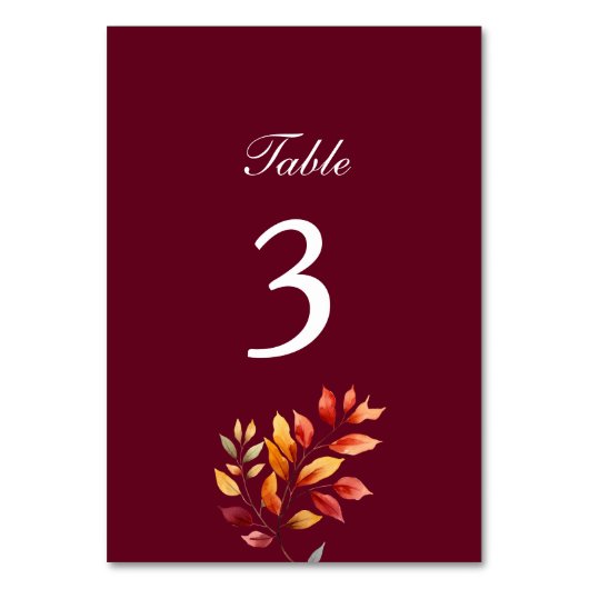 Bourgondische herfst bruiloft kaart (Achterkant)