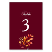 Bourgondische herfst bruiloft kaart (Voorkant)