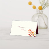 Bourgondische herfst bruiloft plaatskaartje (Voorkant)