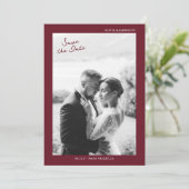 Bourgondische herfst bruiloft Save the Date Kaart (Staand voorkant)