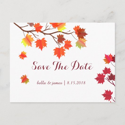 Bourgondische herfst bruiloft save the date kaarte aankondigingskaart (Voorkant)