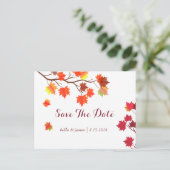 Bourgondische herfst bruiloft save the date kaarte aankondigingskaart (Staand voorkant)