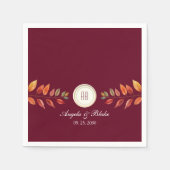 Bourgondische herfst bruiloft servet (Voorkant)