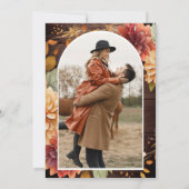 Bourgondische Herfst Dahlia Mason Jar Foto Hout Hu Save The Date (Achterkant)