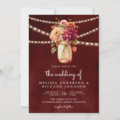 Bourgondische Herfst Dahlia Metselwerk Pot QR Code Kaart (Voorkant)