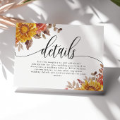 Bourgondische Herfst herfst bloemenbruiloft detail Informatiekaartje